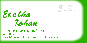 etelka kohan business card